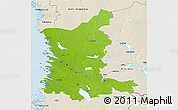 Physical 3D Map of Satakunta, shaded relief outside