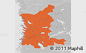 Political 3D Map of Satakunta, lighten, desaturated