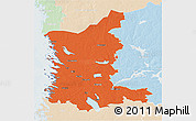 Political 3D Map of Satakunta, lighten