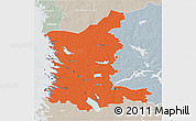 Political 3D Map of Satakunta, lighten, semi-desaturated