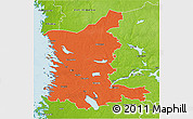 Political 3D Map of Satakunta, physical outside