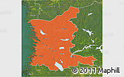 Political 3D Map of Satakunta, satellite outside