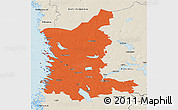 Political 3D Map of Satakunta, shaded relief outside