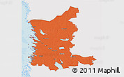 Political 3D Map of Satakunta, single color outside