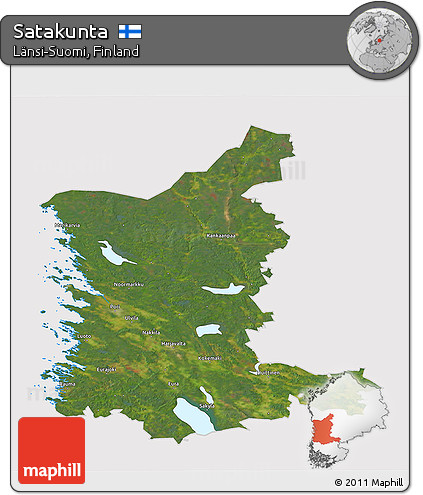 Satellite 3D Map of Satakunta, cropped outside