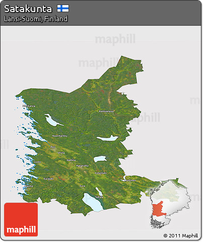 Satellite 3D Map of Satakunta, cropped outside