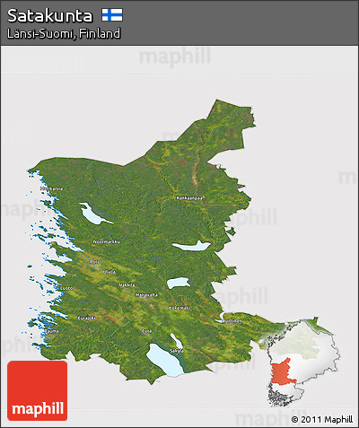 Satellite 3D Map of Satakunta, cropped outside