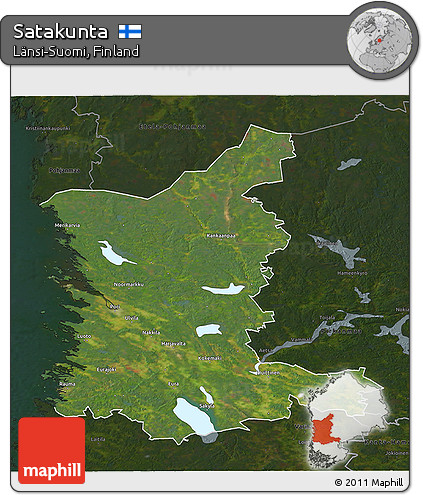 Satellite 3D Map of Satakunta, darken