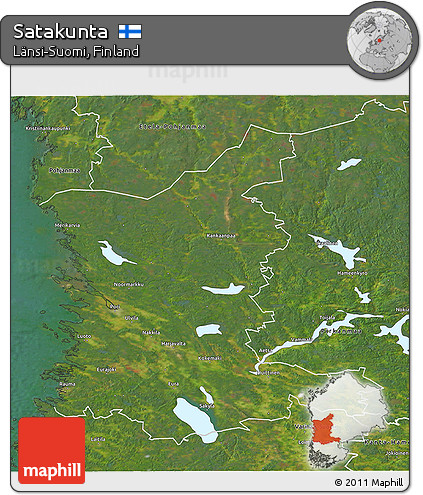 Satellite 3D Map of Satakunta
