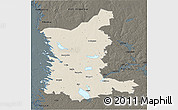 Shaded Relief 3D Map of Satakunta, darken