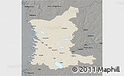 Shaded Relief 3D Map of Satakunta, darken, semi-desaturated