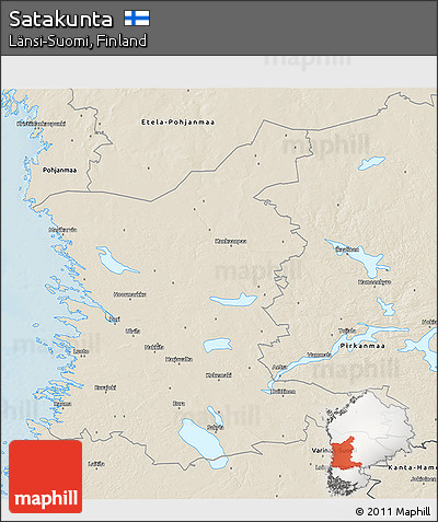Shaded Relief 3D Map of Satakunta