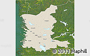 Shaded Relief 3D Map of Satakunta, satellite outside