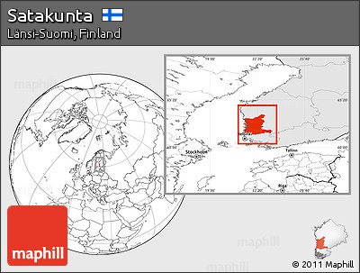 Blank Location Map of Satakunta, highlighted country