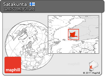 Blank Location Map of Satakunta, highlighted country