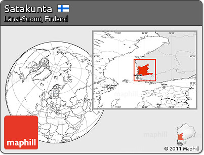 Blank Location Map of Satakunta, highlighted country