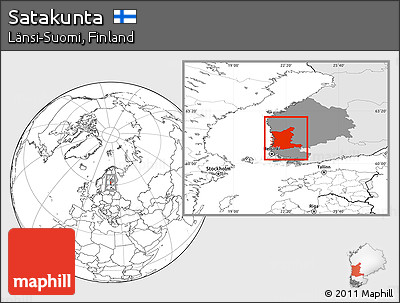 Blank Location Map of Satakunta, highlighted country, highlighted parent region