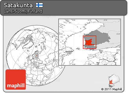 Blank Location Map of Satakunta, highlighted country, highlighted parent region