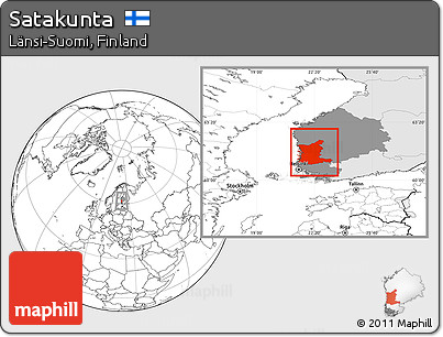 Blank Location Map of Satakunta, highlighted country, highlighted parent region