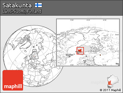 Blank Location Map of Satakunta, highlighted parent region, within the entire country