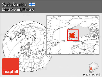 Blank Location Map of Satakunta, highlighted parent region