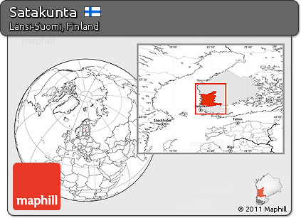 Blank Location Map of Satakunta, highlighted parent region
