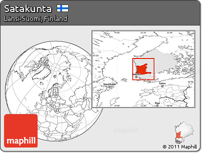 Blank Location Map of Satakunta, highlighted parent region