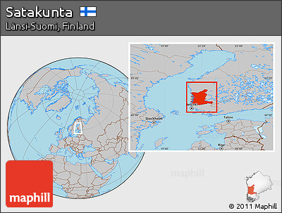 Gray Location Map of Satakunta