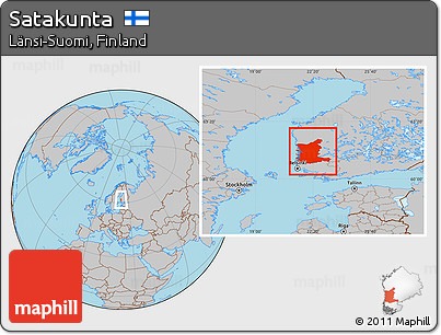 Gray Location Map of Satakunta