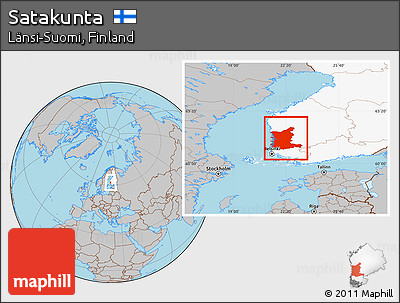 Gray Location Map of Satakunta, highlighted country