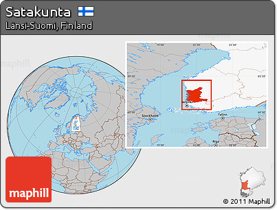 Gray Location Map of Satakunta, highlighted country