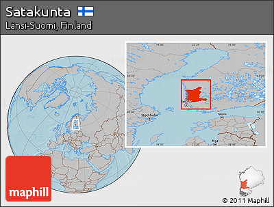Gray Location Map of Satakunta, hill shading