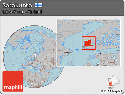 Gray Location Map of Satakunta, hill shading