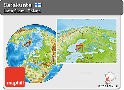 Physical Location Map of Satakunta, within the entire country