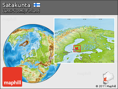 Physical Location Map of Satakunta, within the entire country