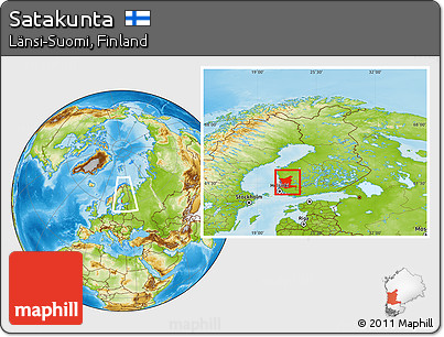 Physical Location Map of Satakunta, within the entire country