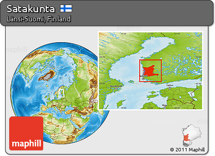 Physical Location Map of Satakunta