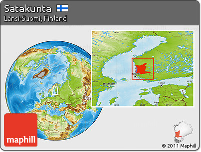 Physical Location Map of Satakunta