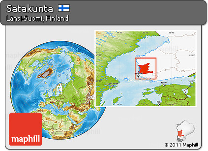 Physical Location Map of Satakunta, highlighted country