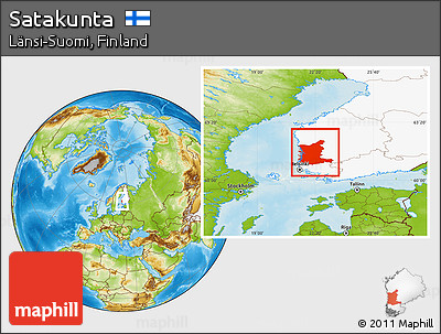 Physical Location Map of Satakunta, highlighted country