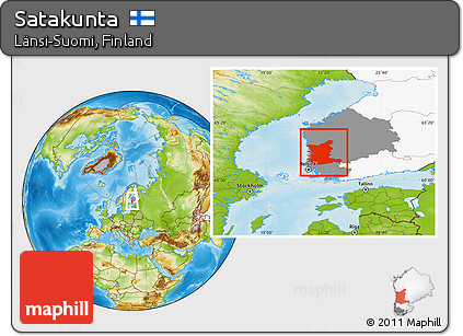 Physical Location Map of Satakunta, highlighted country, highlighted parent region