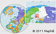 Political Location Map of Satakunta, highlighted country, within the entire country