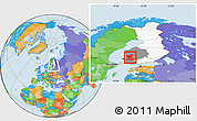 Political Location Map of Satakunta, highlighted country, highlighted parent region, within the entire country