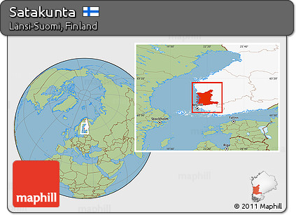 Savanna Style Location Map of Satakunta, highlighted country