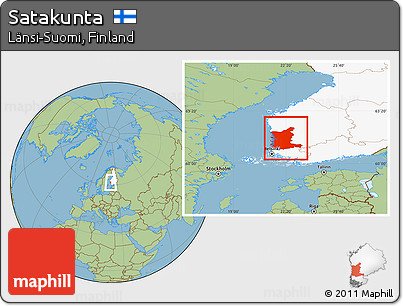 Savanna Style Location Map of Satakunta, highlighted country