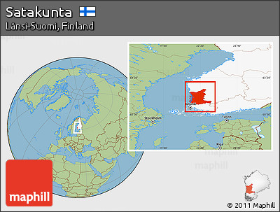 Savanna Style Location Map of Satakunta, highlighted country