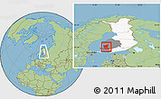 Savanna Style Location Map of Satakunta, highlighted country, highlighted parent region, within the entire country