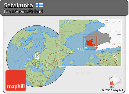 Savanna Style Location Map of Satakunta, highlighted country, highlighted parent region