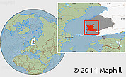Savanna Style Location Map of Satakunta, highlighted country, highlighted parent region, hill shading