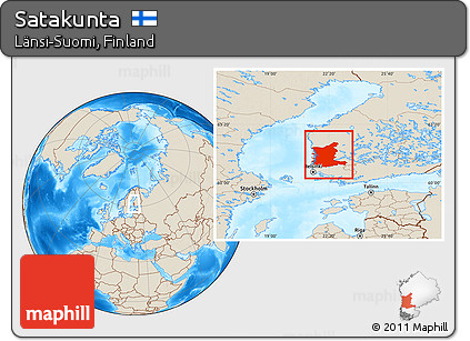 Shaded Relief Location Map of Satakunta